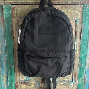 ALOHA Collection Black Backpack with Durable Material and Adjustable Straps